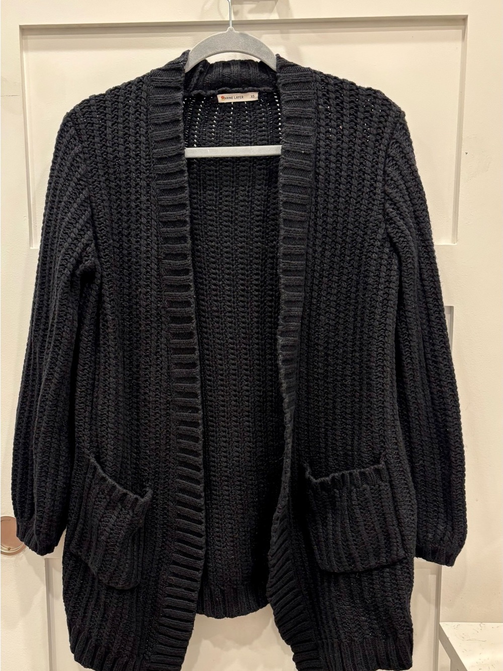 Marine Layer Navy Open-Front Chunky Knit Cardigan